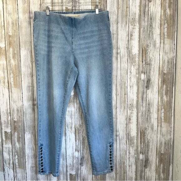 Soft Surroundings Ultimate Soft Pull On Snap Leg Jeans - Picture 2 of 6